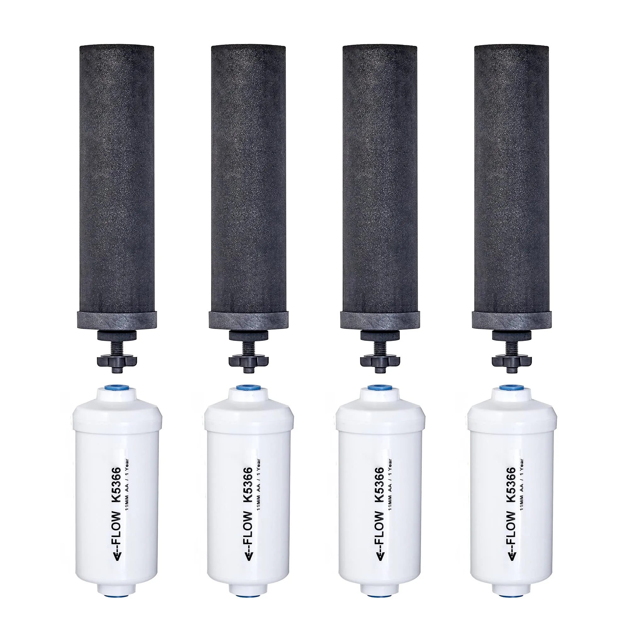 Berkey - 4 (BB9) Replacement Filters & 4 Fluoride Water Filters (PF2)
