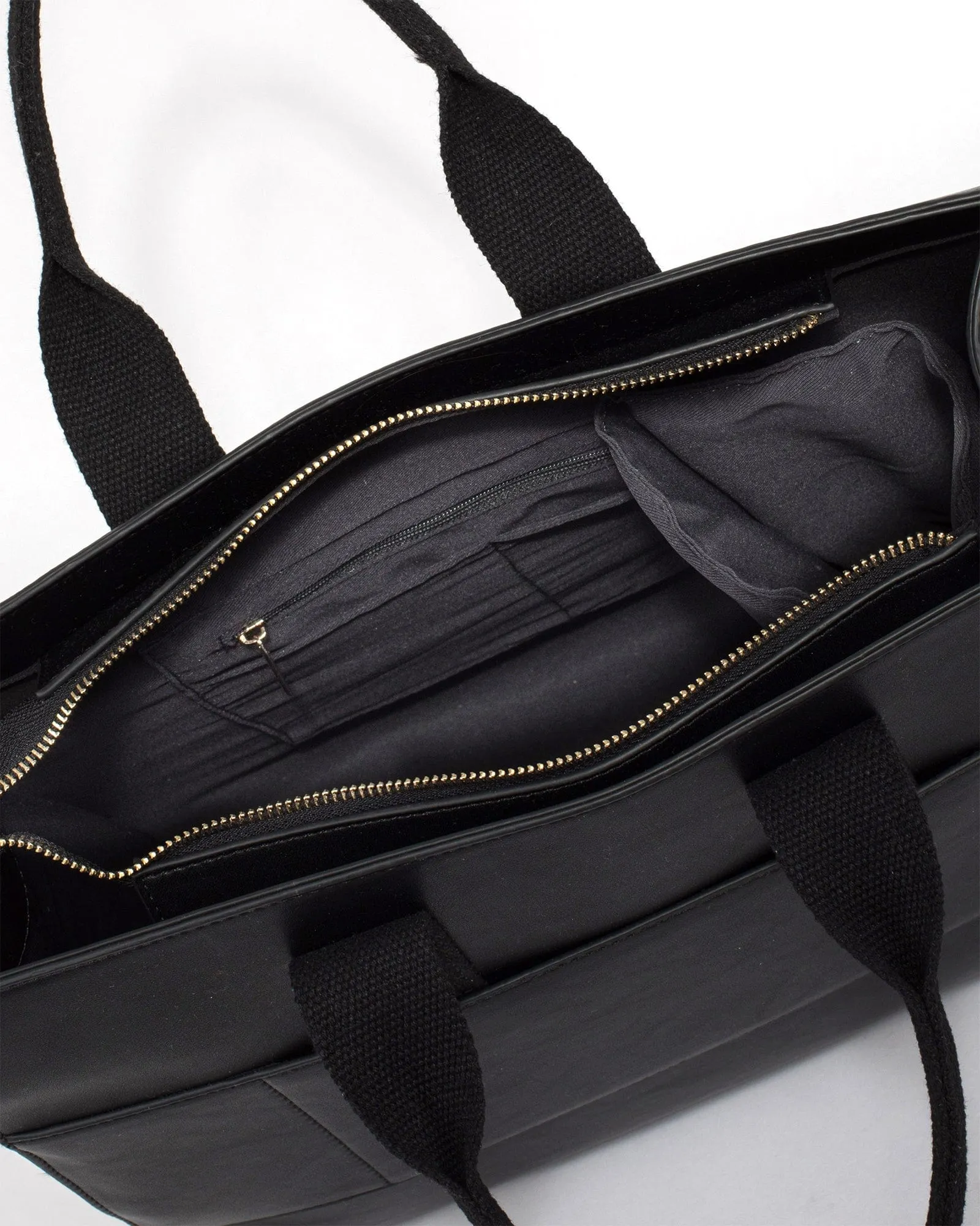 Black Bonnie Square Tech Tote Bag