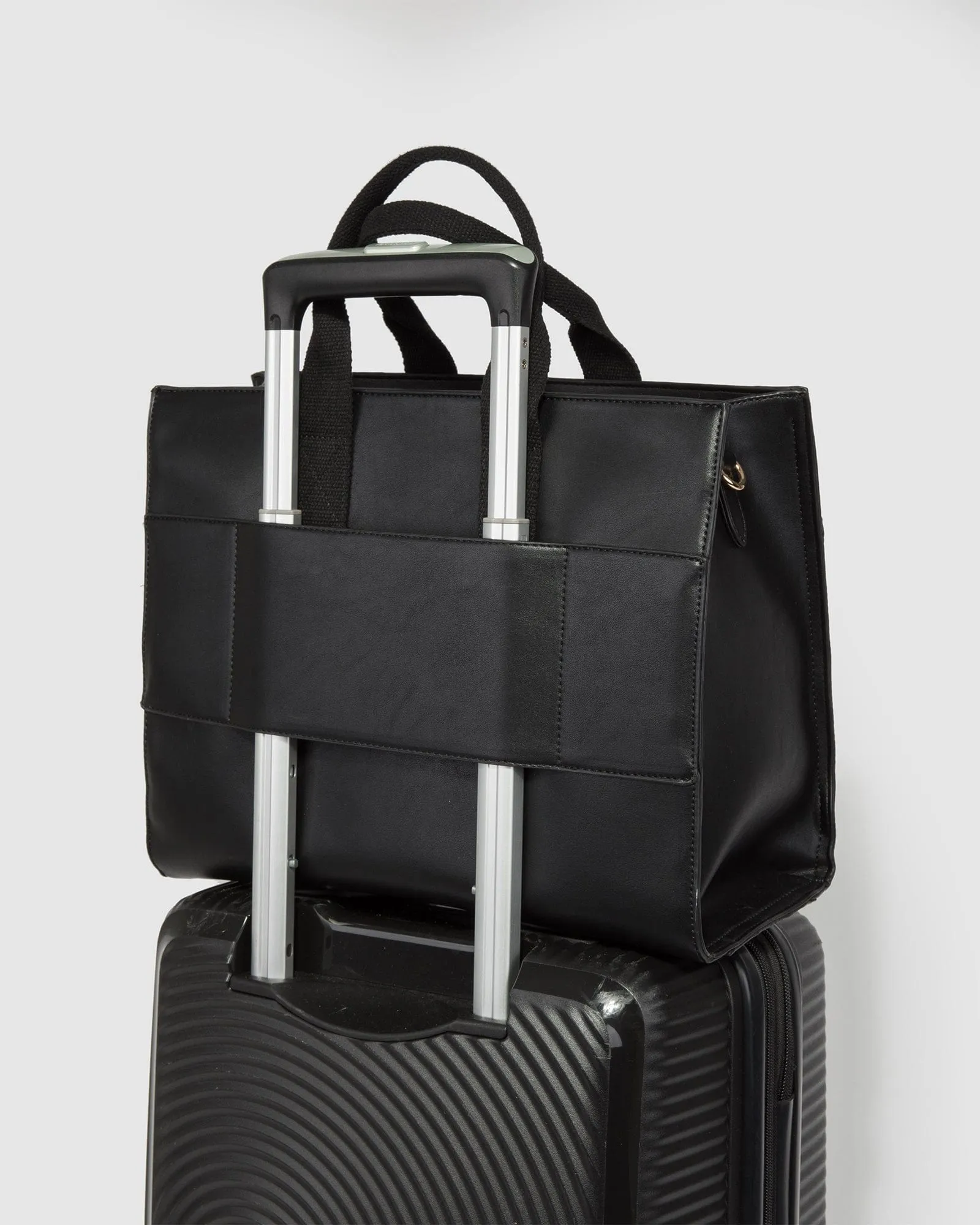 Black Bonnie Square Tech Tote Bag
