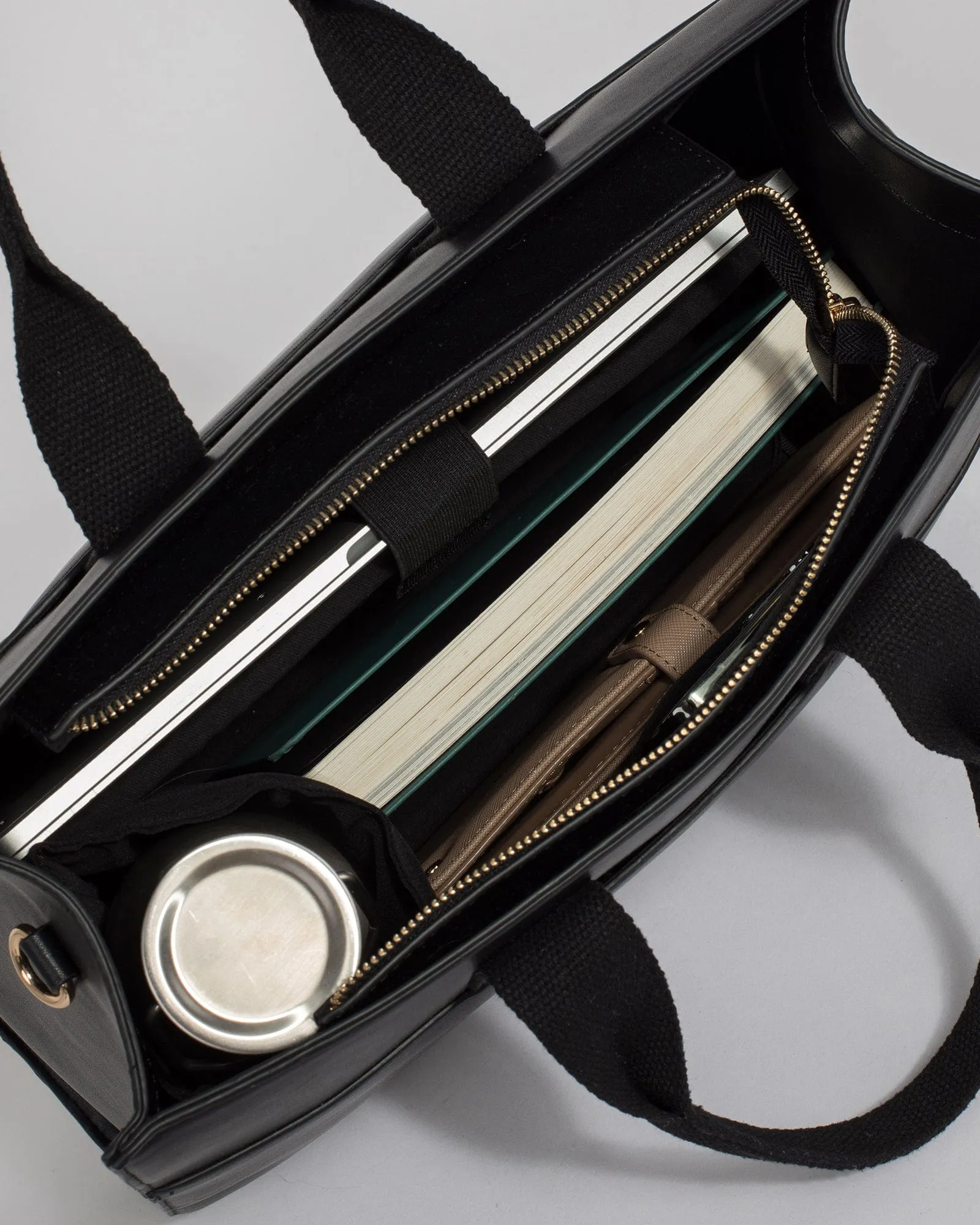 Black Bonnie Square Tech Tote Bag