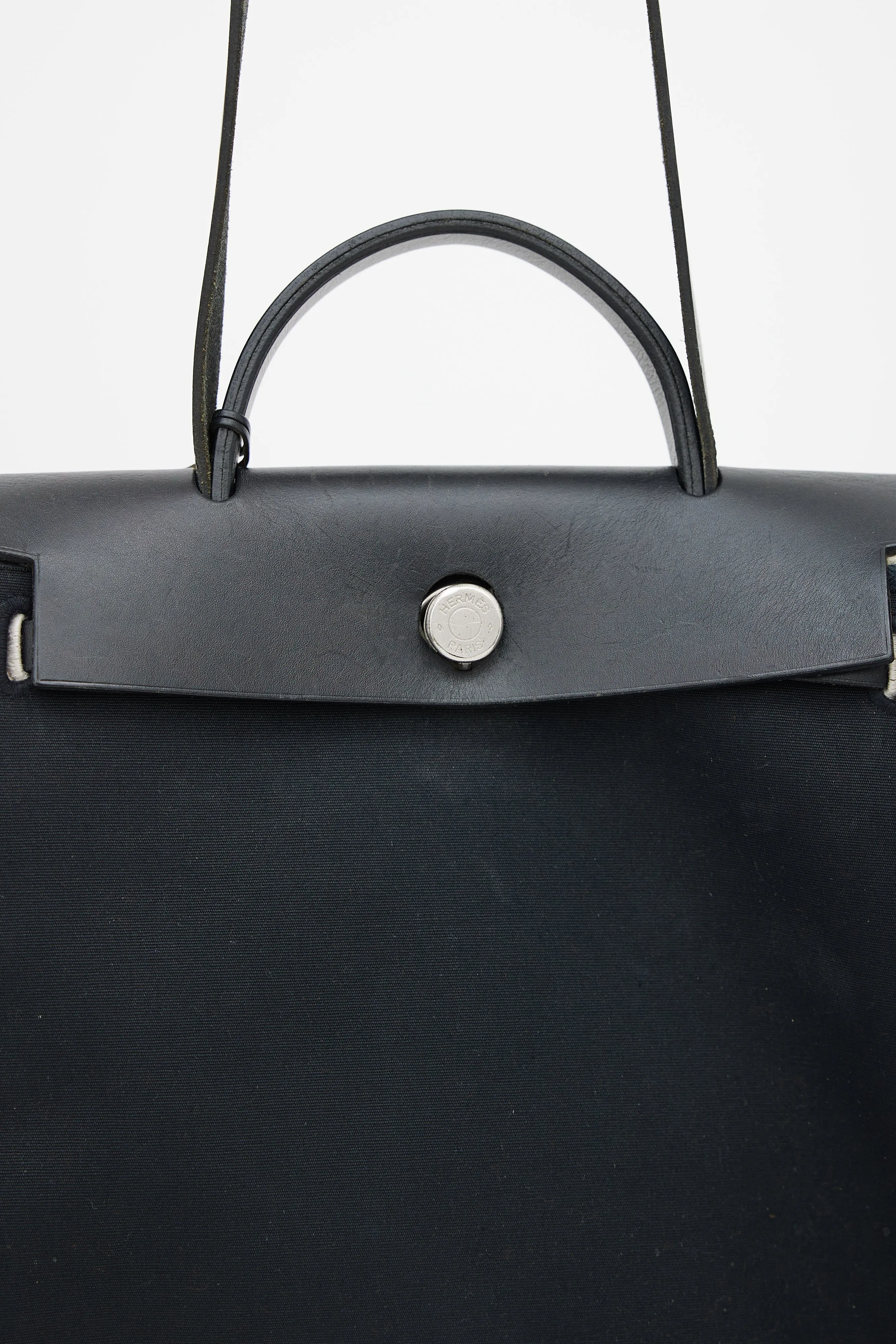 Black Canvas & Leather 31 Herbag PM Two-Way Shoulder Bag