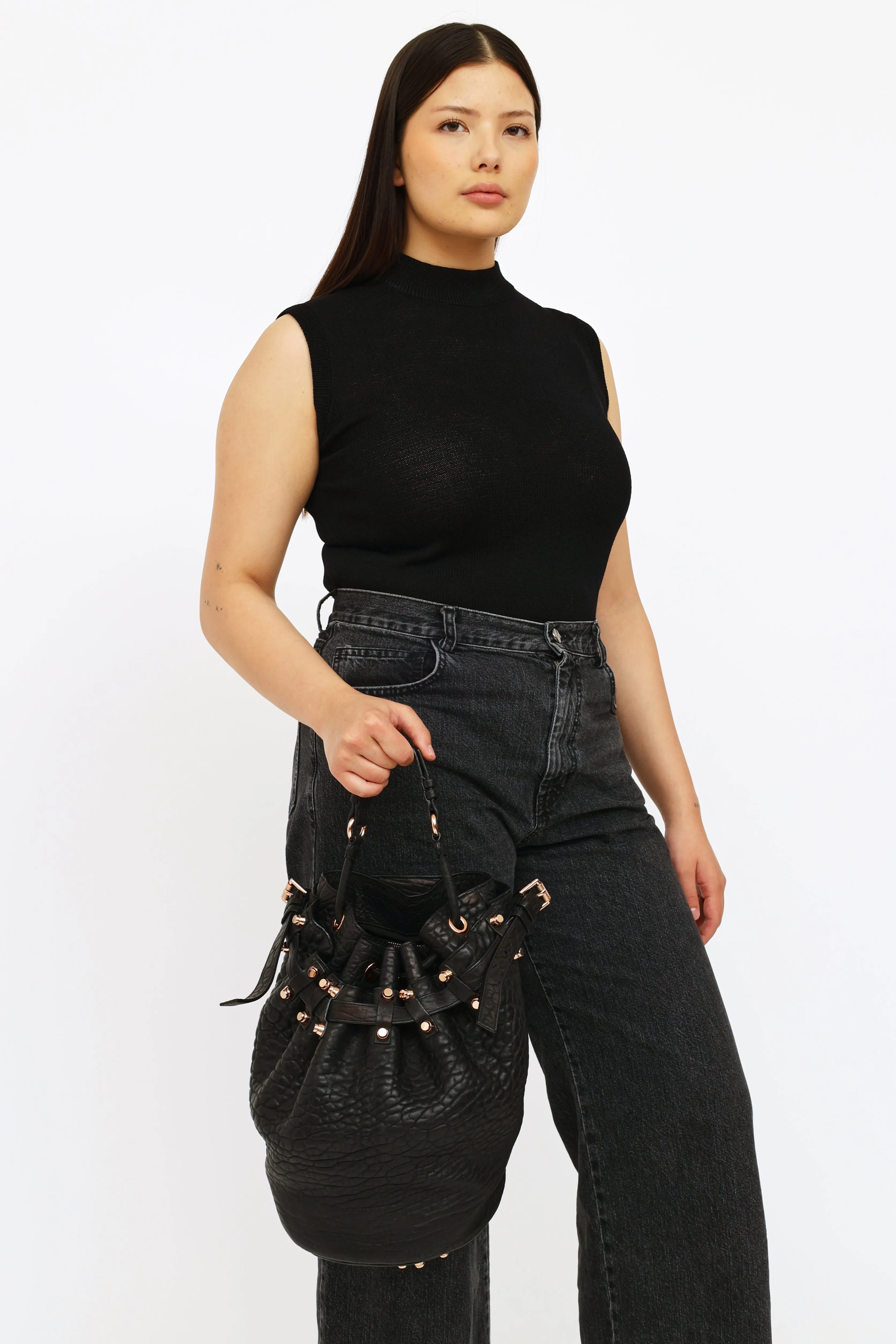 Black Diego Bucket Bag