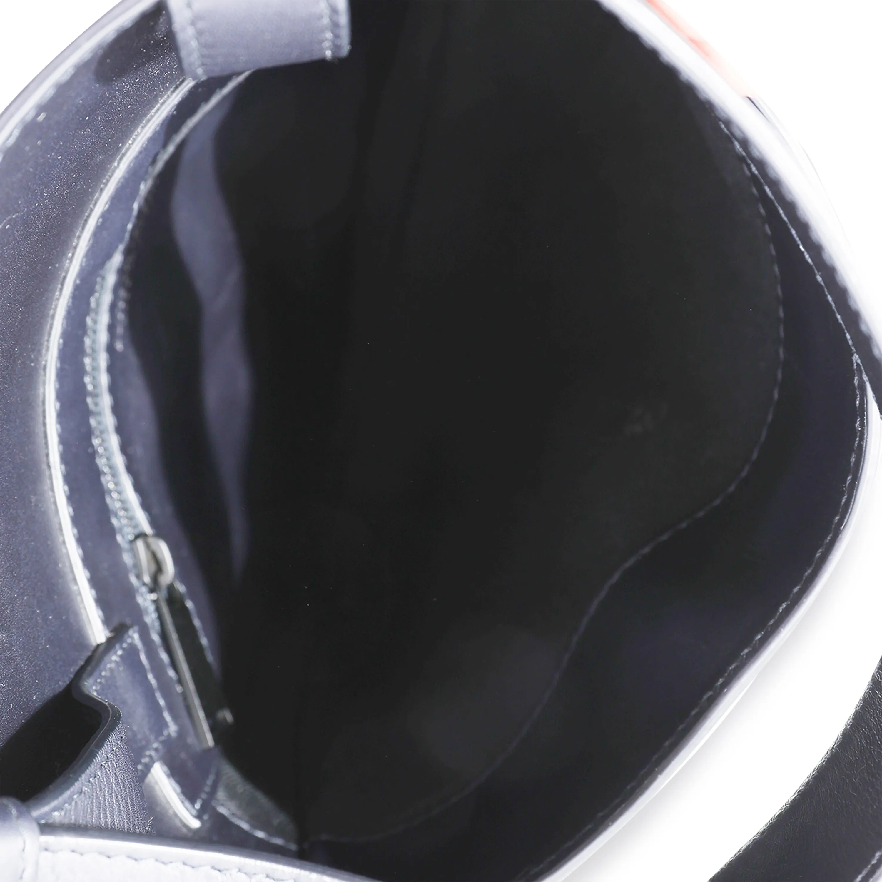 Black Intrecciato Leather Flat Crossbody