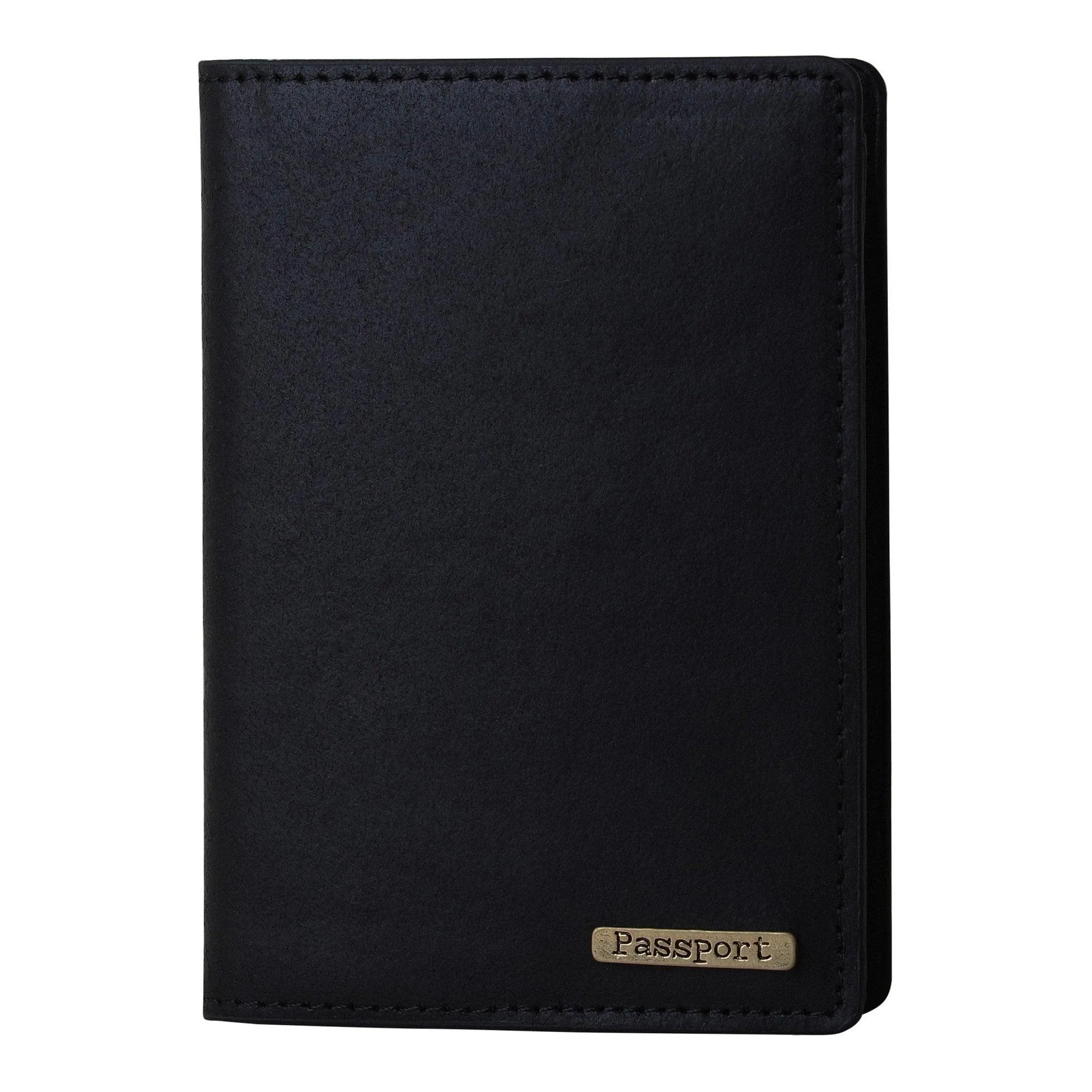 Black Leather Passport Holder