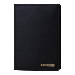 Black Leather Passport Holder
