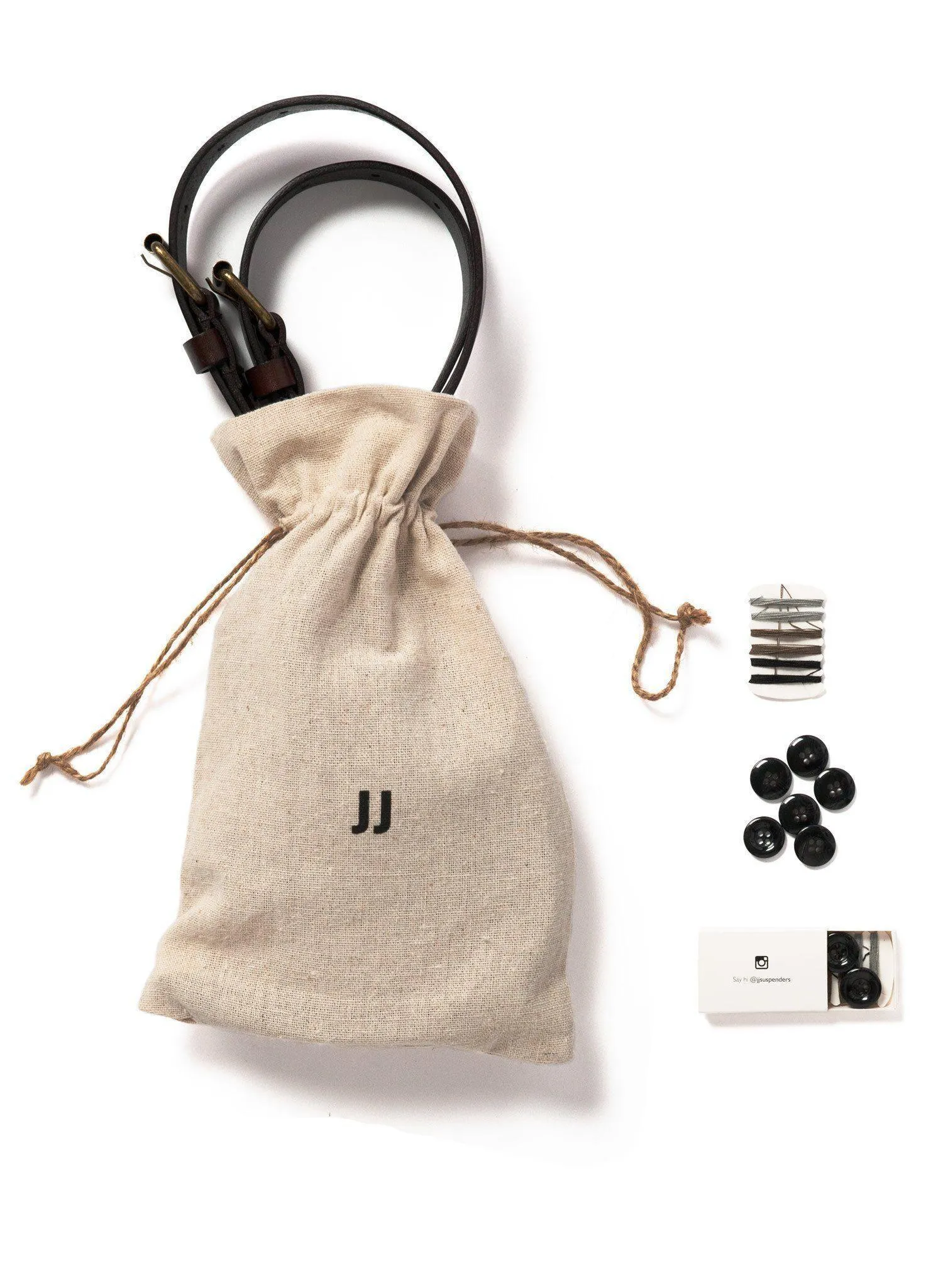 Chestnut Java - Brown Leather Suspenders