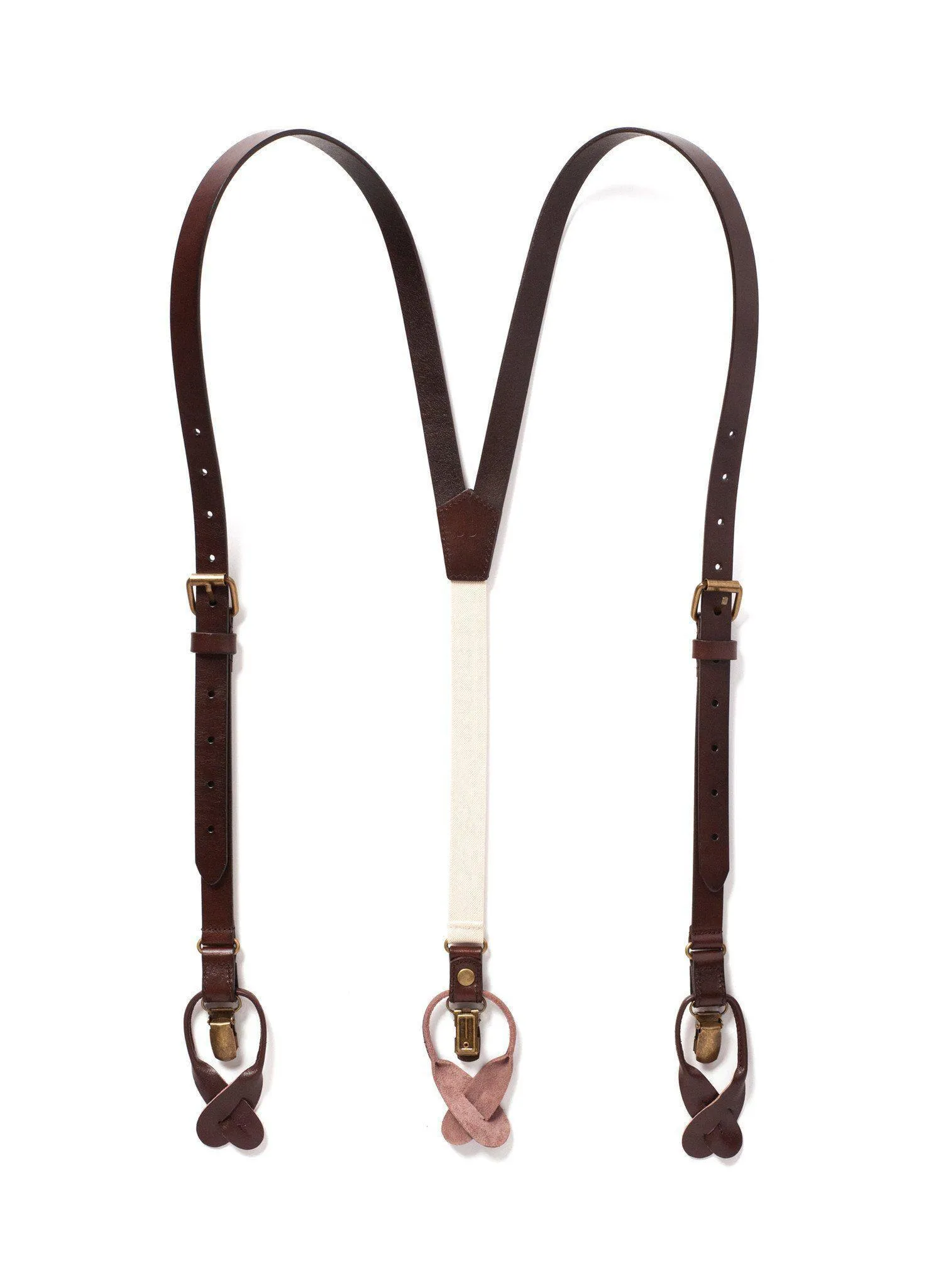 Chestnut Java - Brown Leather Suspenders
