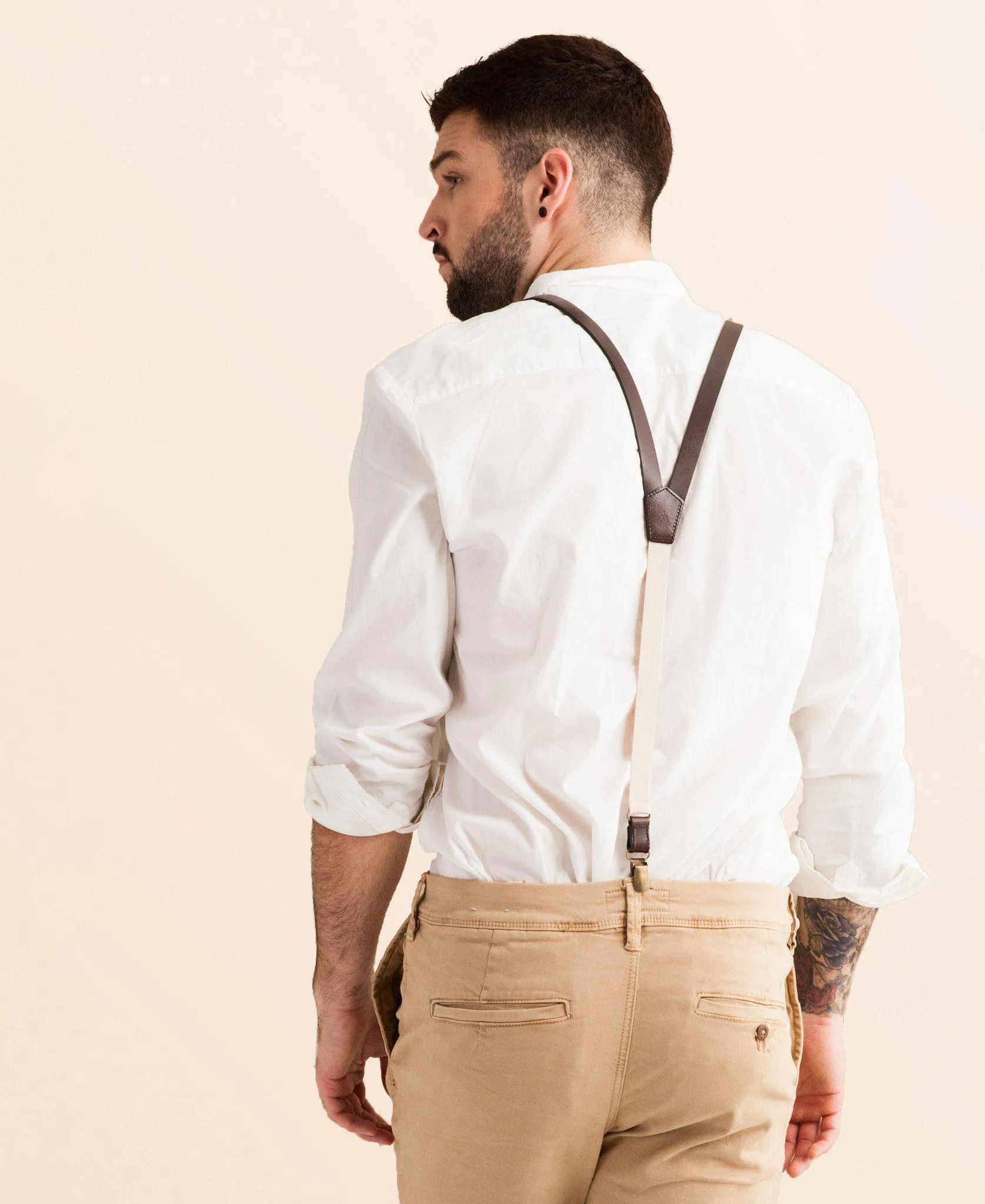 Chestnut Java - Brown Leather Suspenders