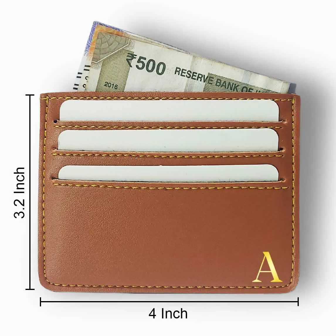 Custom PU Leather Business Card Holder for Men - Monogram