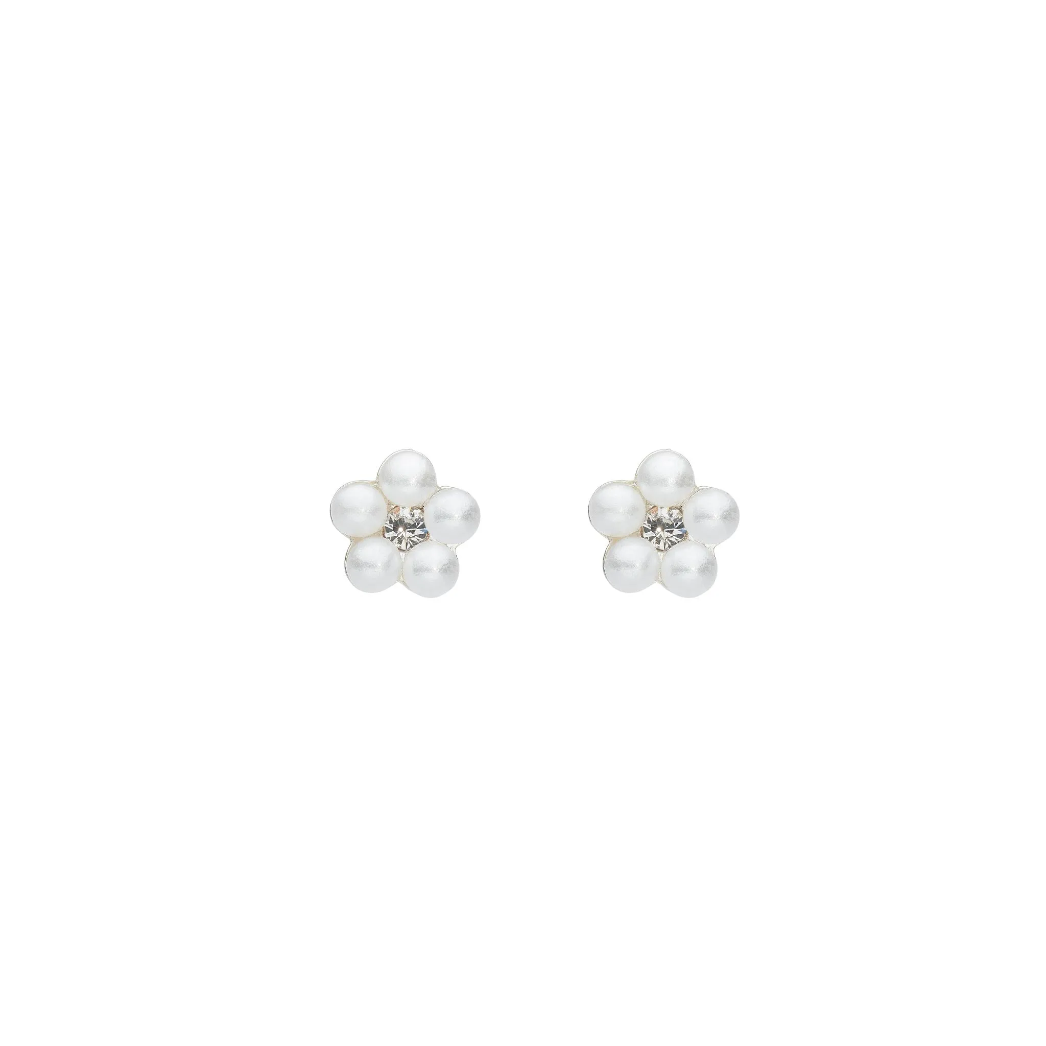 Dew Shell Pearl Flower Zirconia Studs 33108SHC