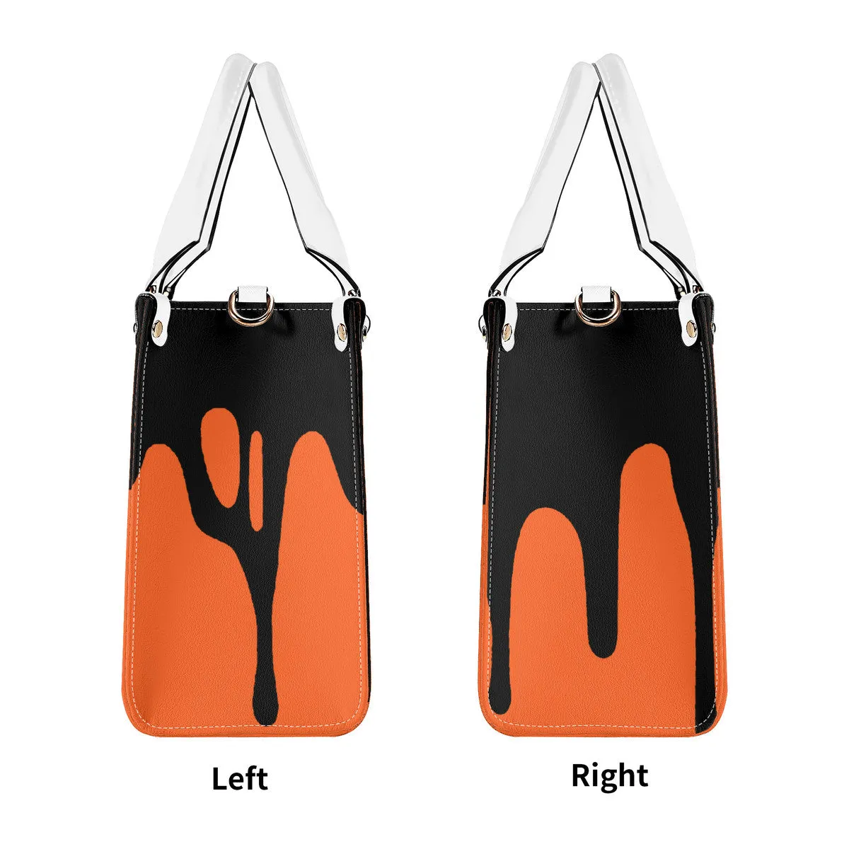 DRIP Black logo & Orange Multiple Sizes Upgraded Luxury Women PU Leather Handbag