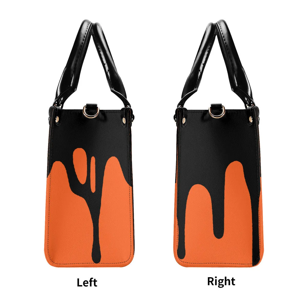 DRIP Black logo & Orange Multiple Sizes Upgraded Luxury Women PU Leather Handbag