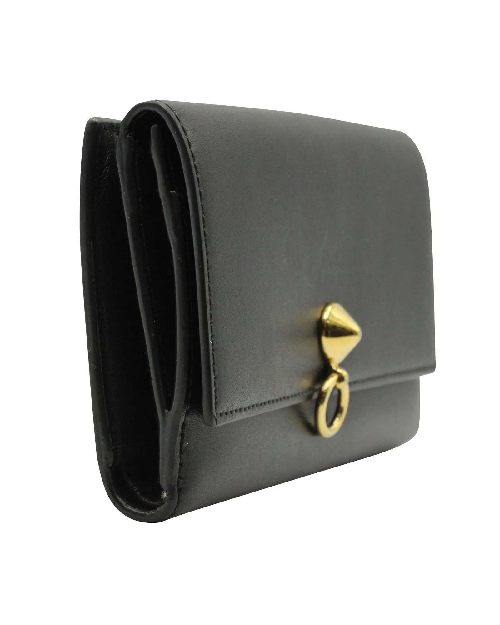 Fendi DotCom Continental Long Wallet in Black Leather