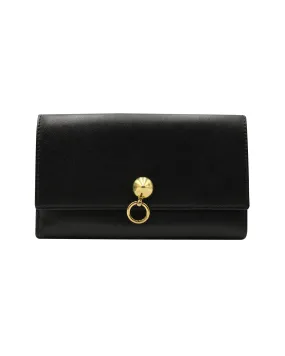 Fendi DotCom Continental Long Wallet in Black Leather