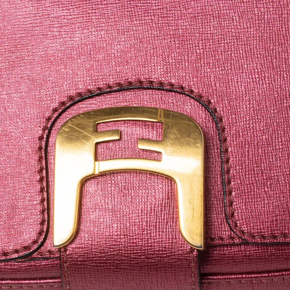 Fendi Metallic Pink Leather Chameleon Crossbody Bag