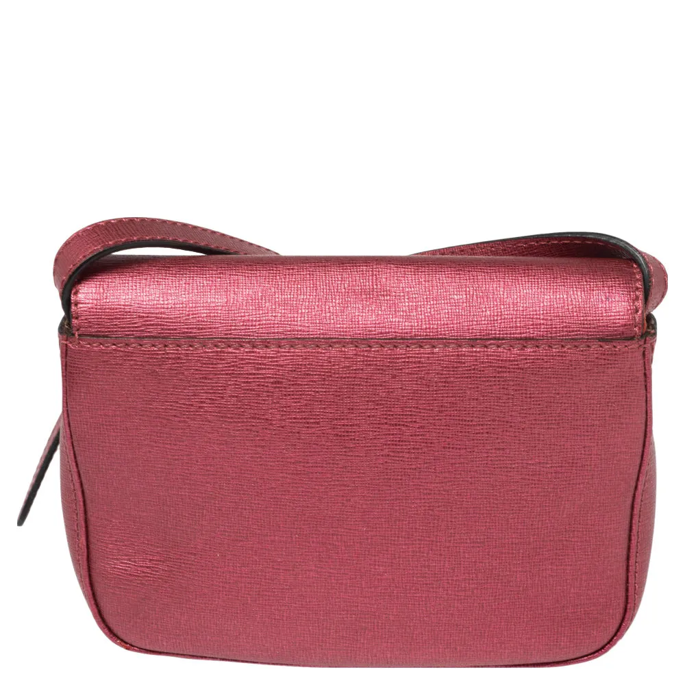 Fendi Metallic Pink Leather Chameleon Crossbody Bag