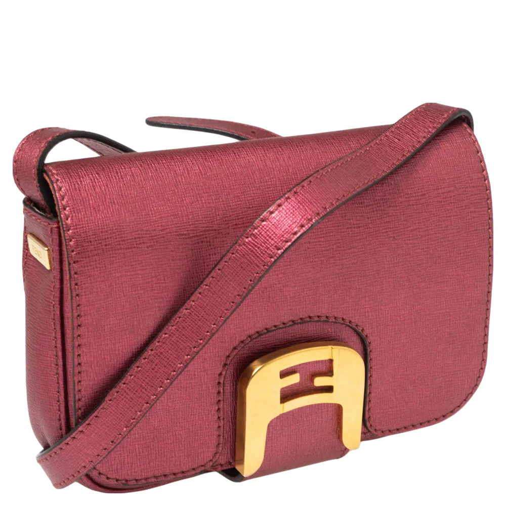 Fendi Metallic Pink Leather Chameleon Crossbody Bag