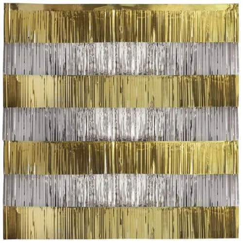 Gold & Silver Foil Fringe Garland Photo Backdrop Kit (5ct)