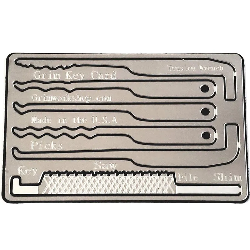Grim Workshop Grim Key Card - Credit Card Lock Pick Set and Escape Kit*