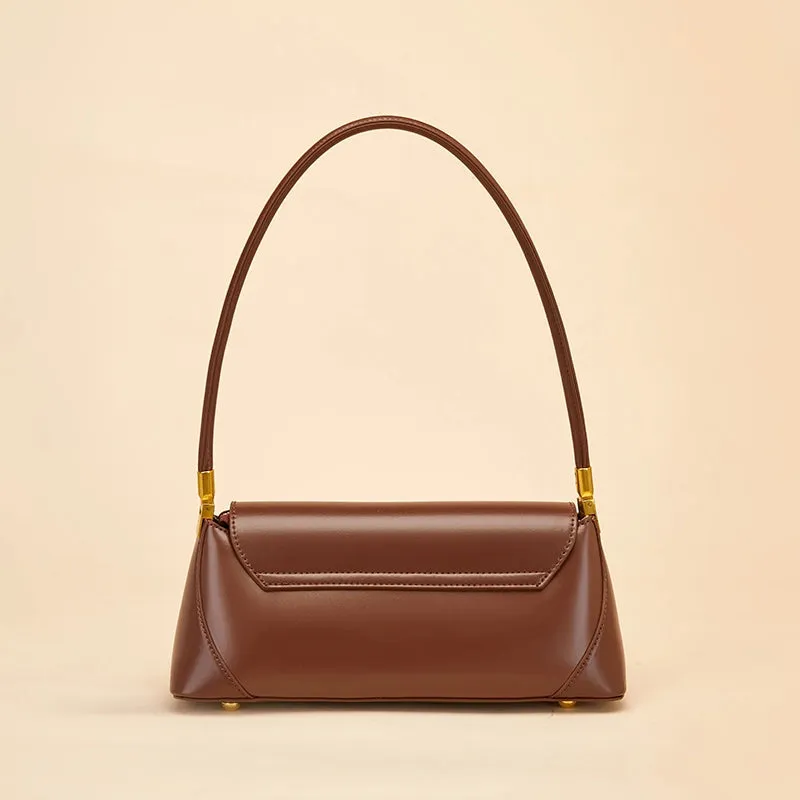 Leather Baguette Shoulder Bag