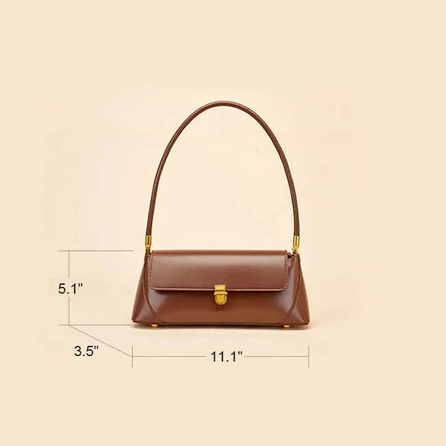 Leather Baguette Shoulder Bag
