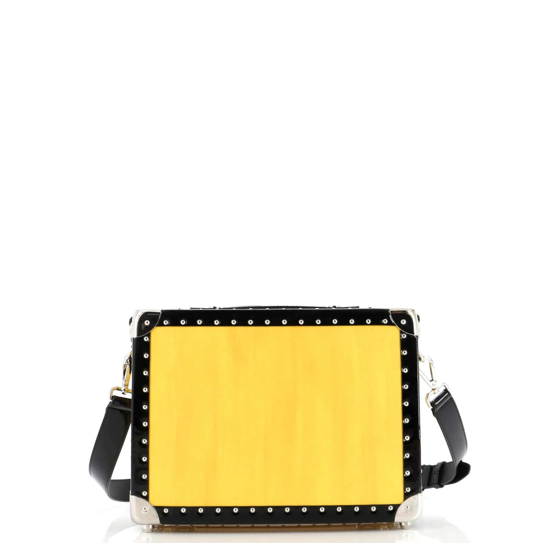 Logo Rigid Suitcase Leather Small