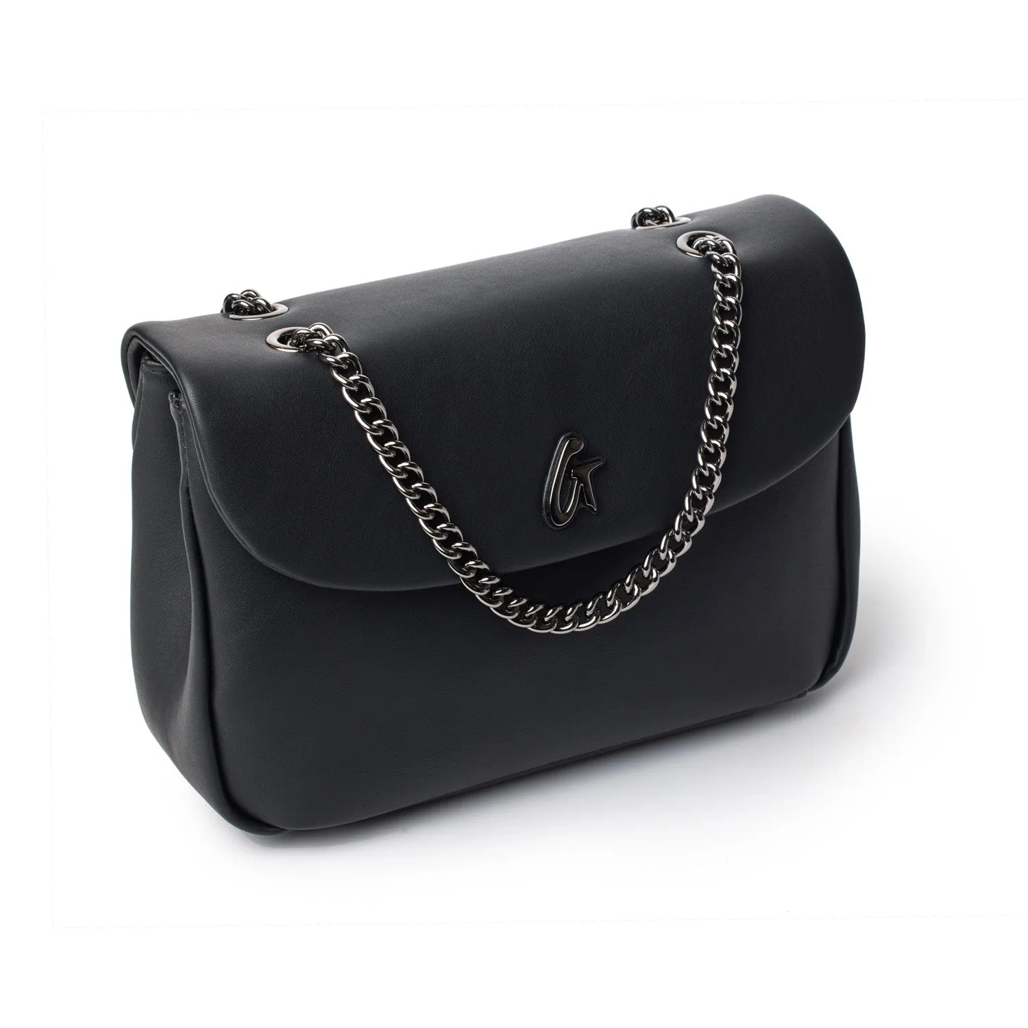 MEDIUM STANDARD FLAP BAG - BLACK