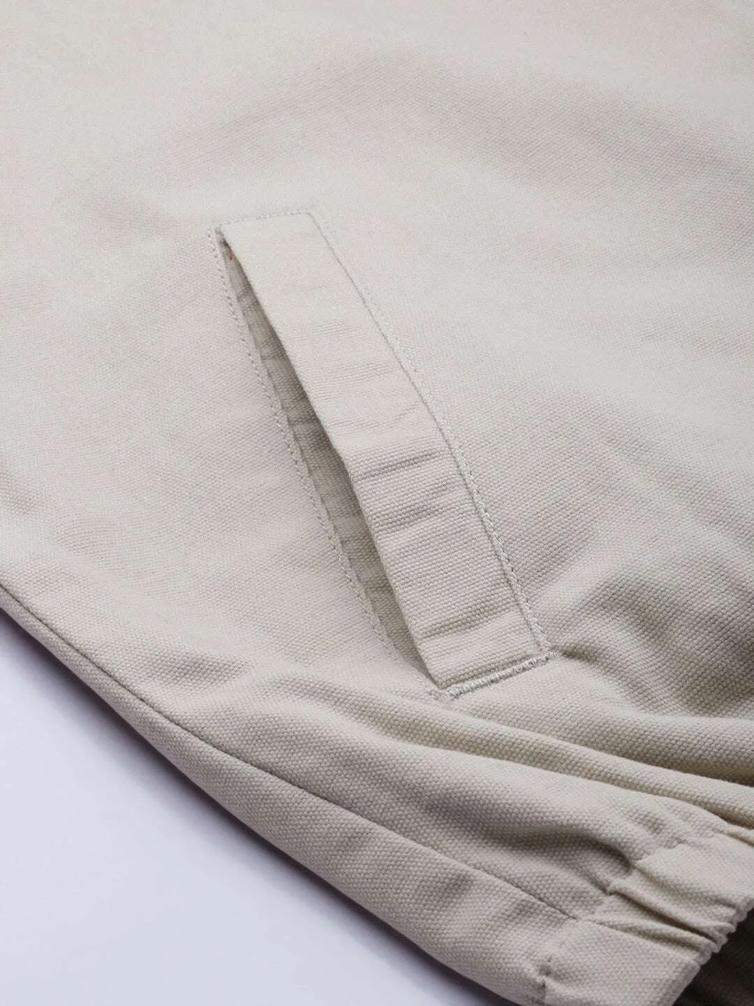 Men's Beige Solid Casual Jacket