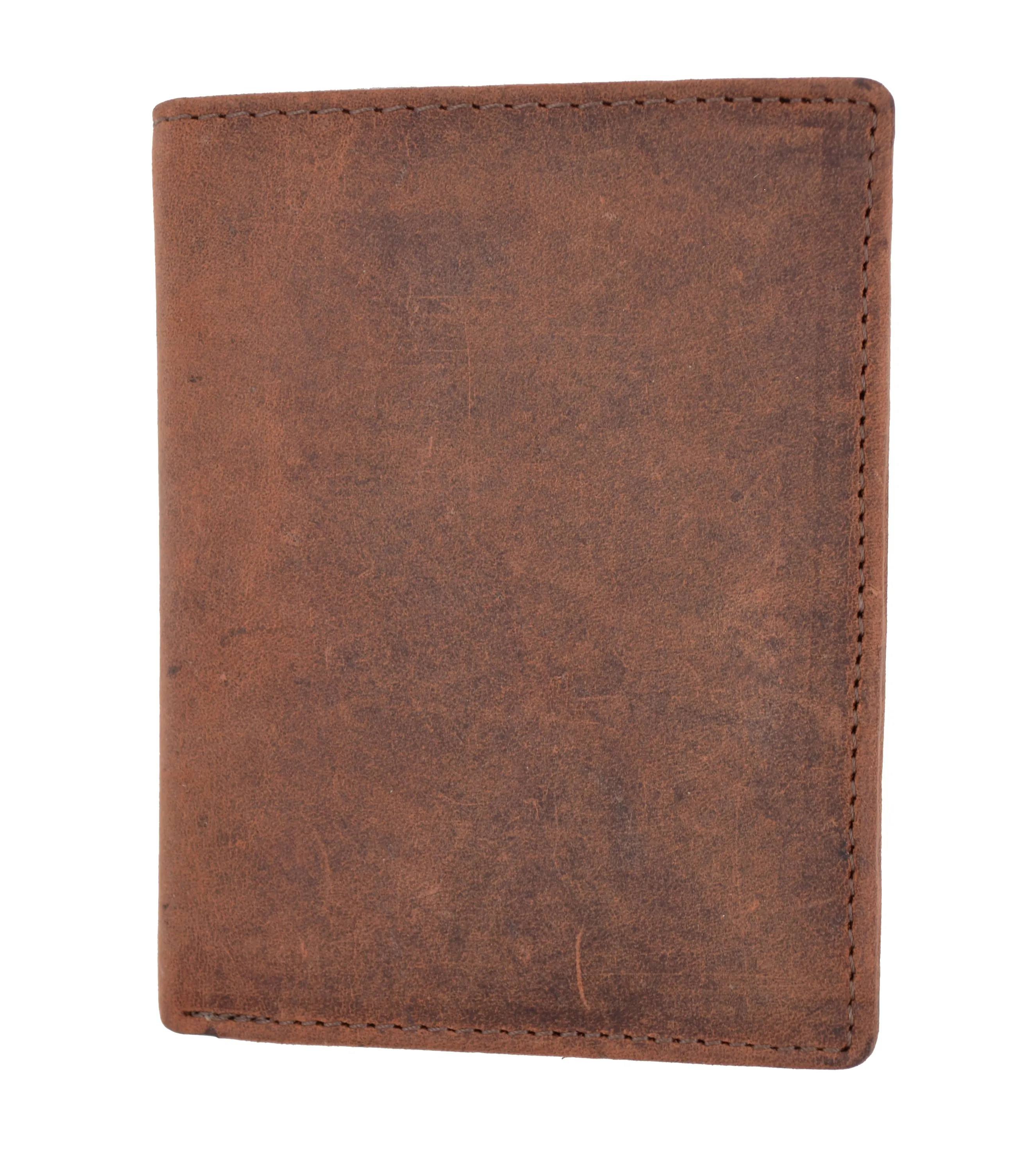Men's Chain Biker Vintage Leather RFID Blocking European Style Bifold Trifold Wallet with ID Window