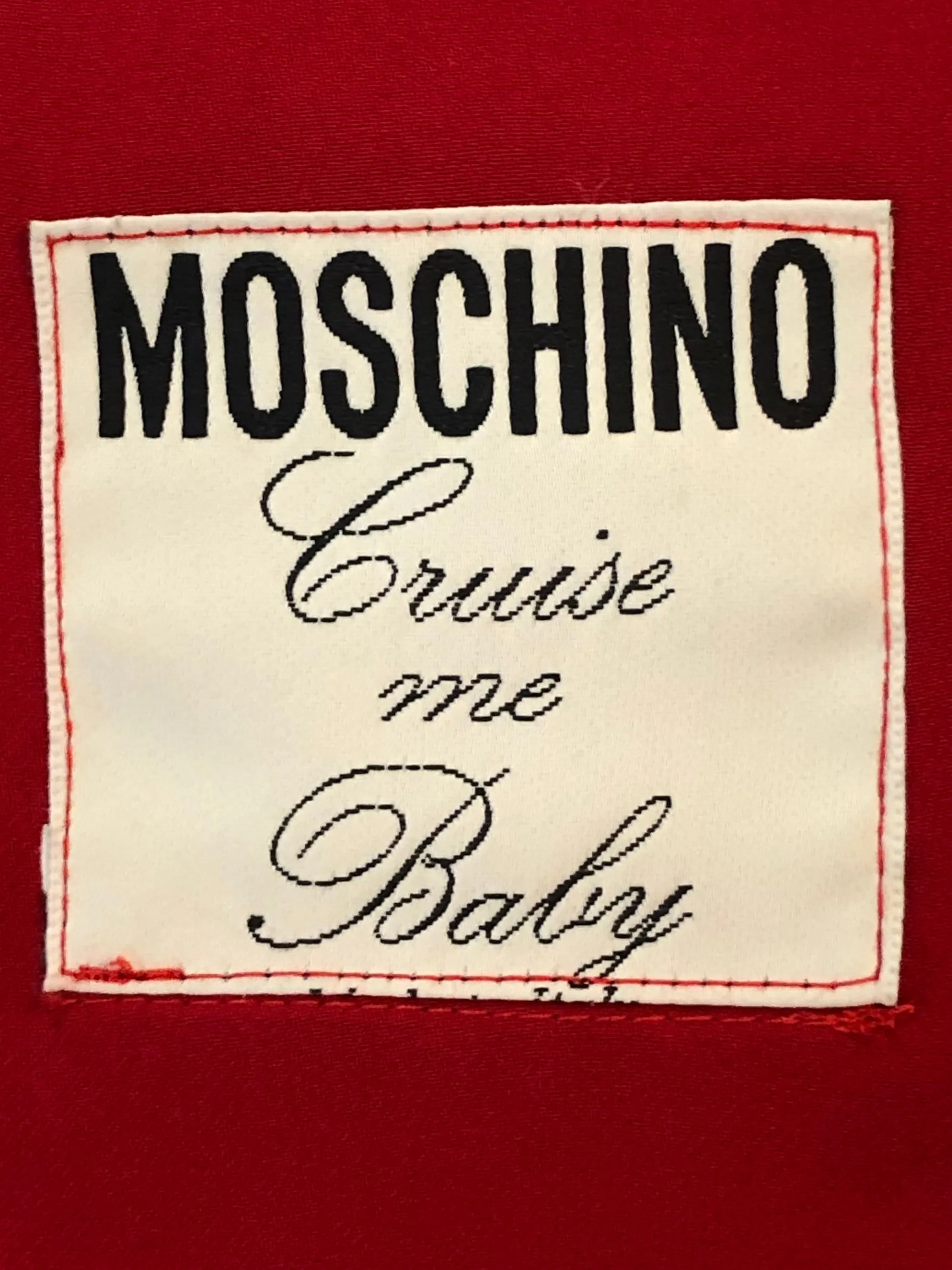 Moschino 80s Fire Engine Red In Case of Emergency Blouse