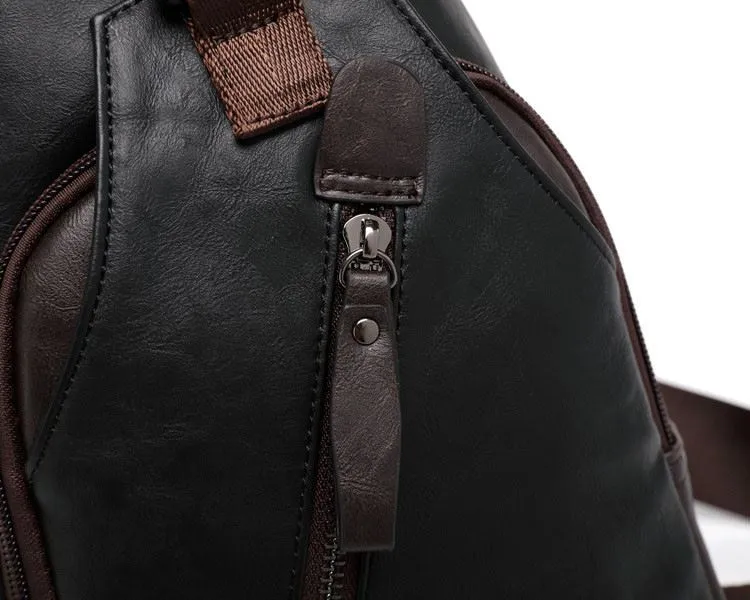 MROYALE™ Mini Sling Men's Leather Chest Crossbody Shoulder Biker Day Bag