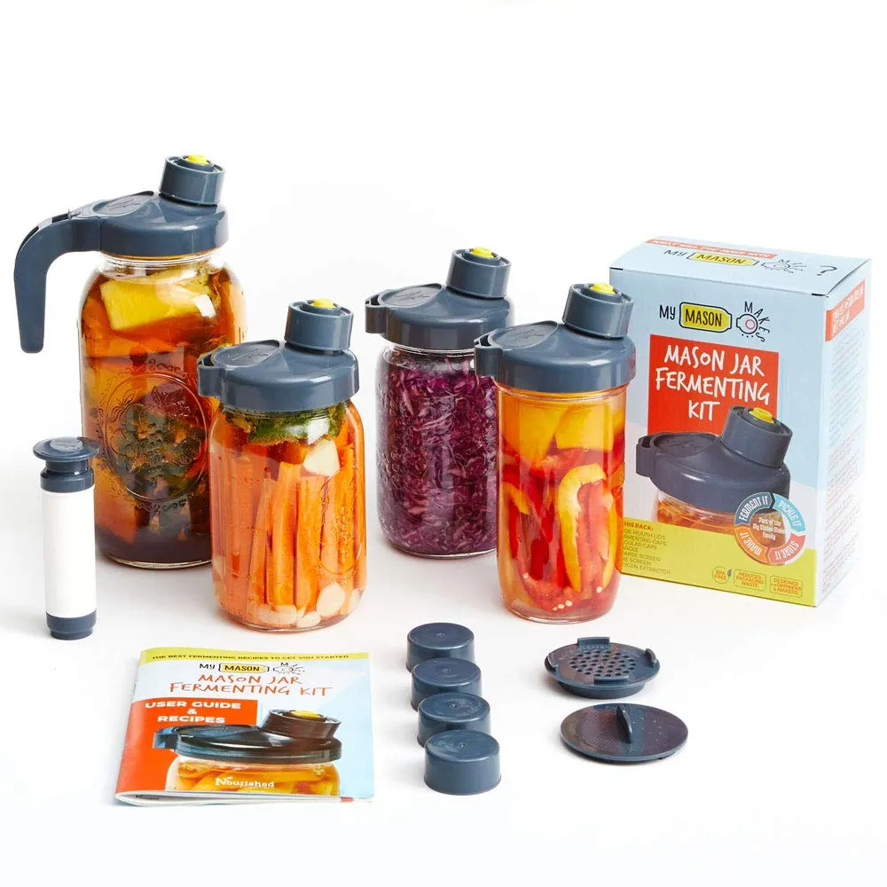My Mason Makes Multipurpose Starter Kit - 3 Wide Mouth Mason Jar Lids, 1 Detachable