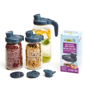 My Mason Makes Multipurpose Starter Kit - 3 Wide Mouth Mason Jar Lids, 1 Detachable