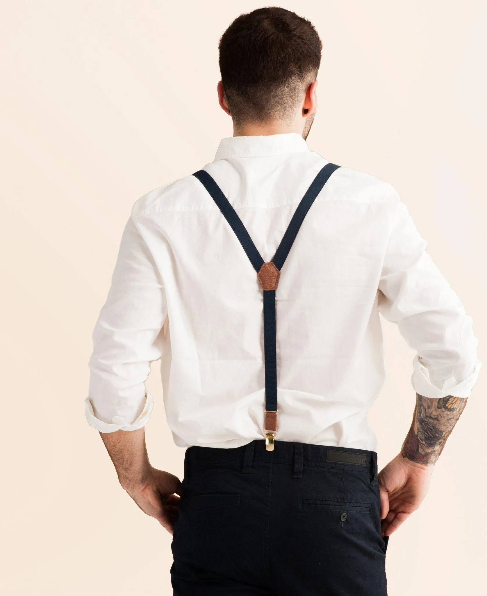 Navy Baby - Skinny Navy Suspenders
