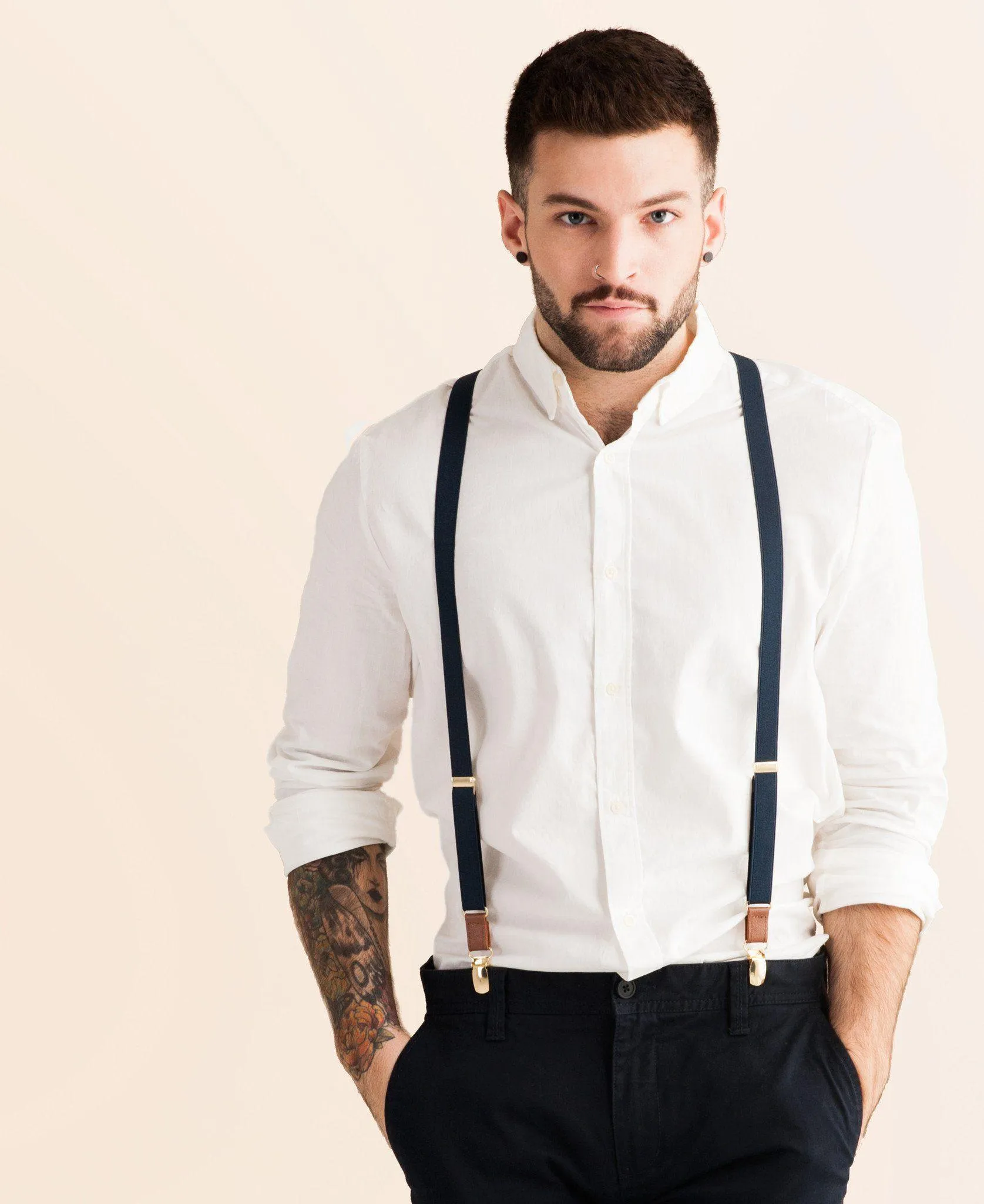 Navy Baby - Skinny Navy Suspenders