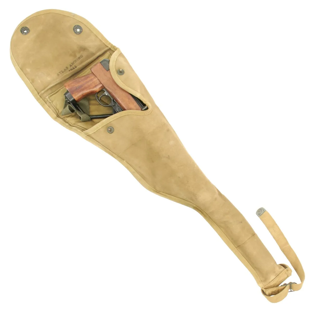 Original U.S. WWII M1A1 Carbine 1943-dated Canvas Paratrooper Jump Case Scabbard by Atlas Awning