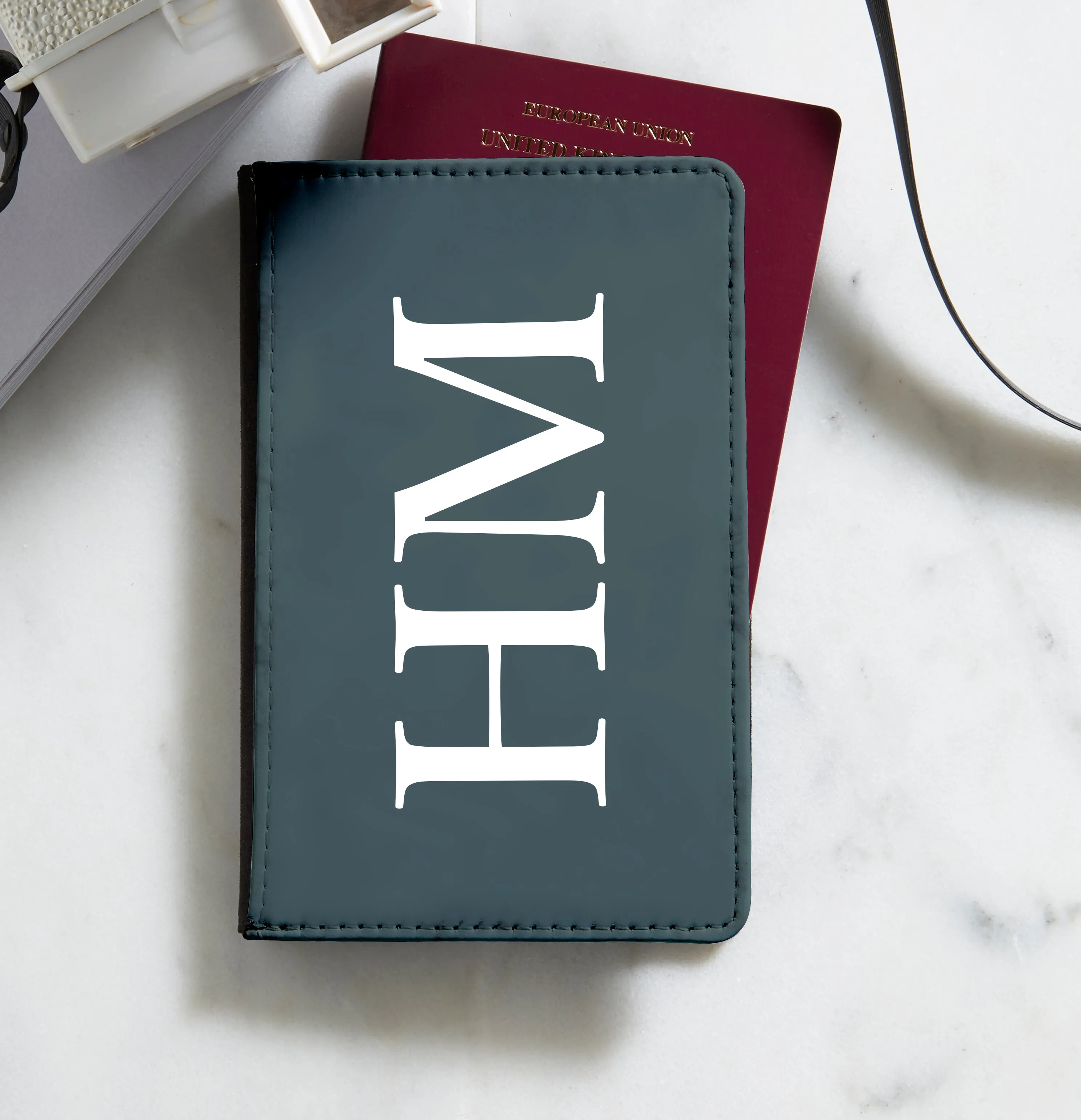Personalised Passport Holder | Monogram in Khaki