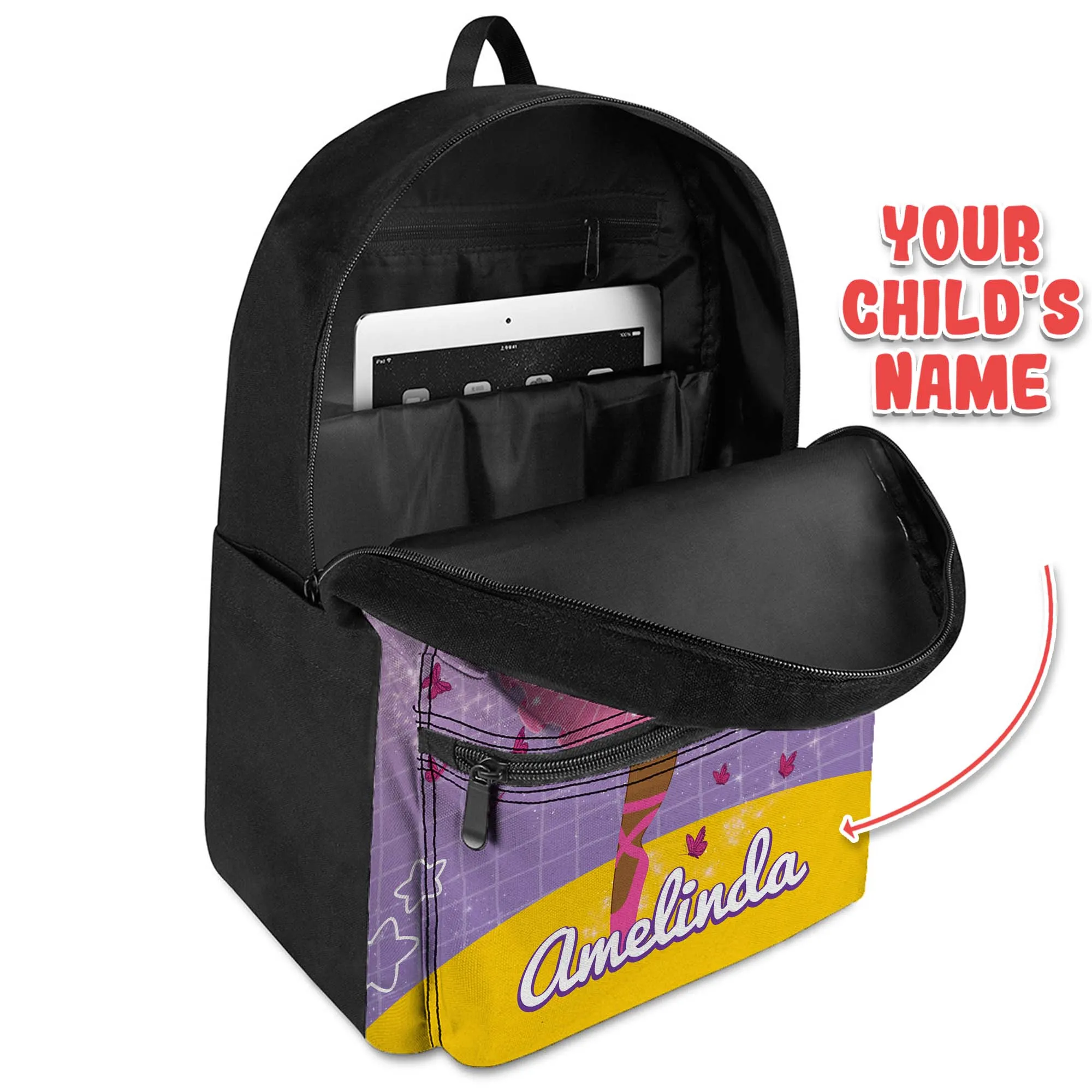 Personalized Ballet Dancing Little Afro Girl Kid Backpack