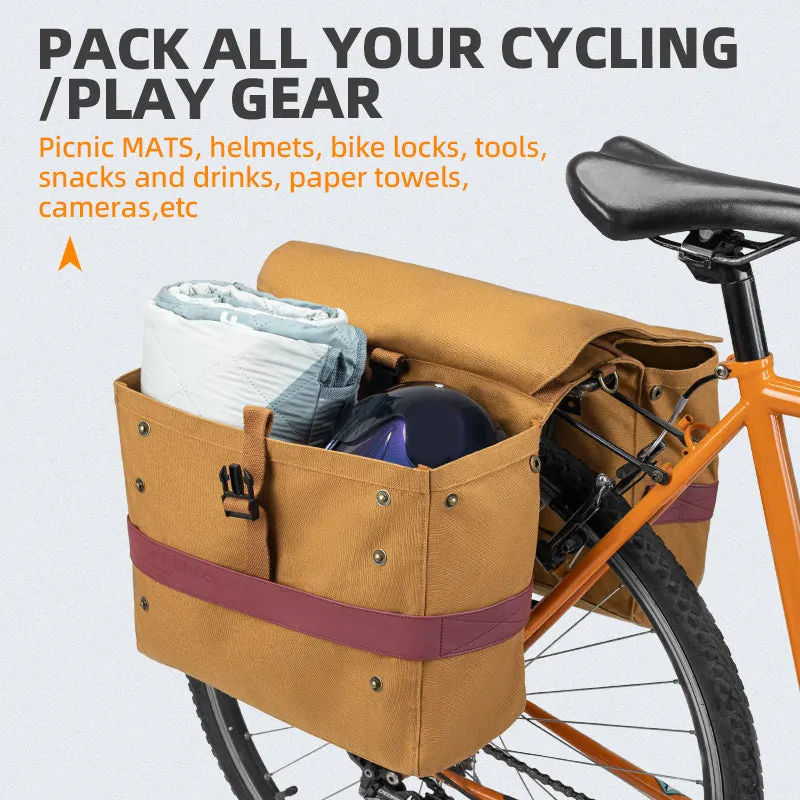 ROCKBROS 27L Expandable Bike Pannier Bag with Shoulder Strap for Various Bikes