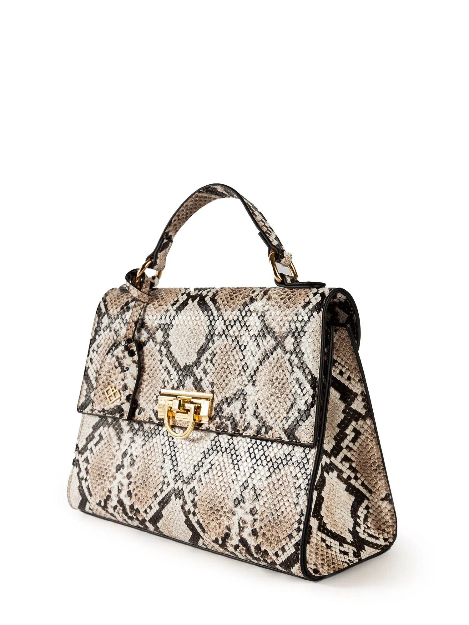 Snake Print Top-Handle Bag
