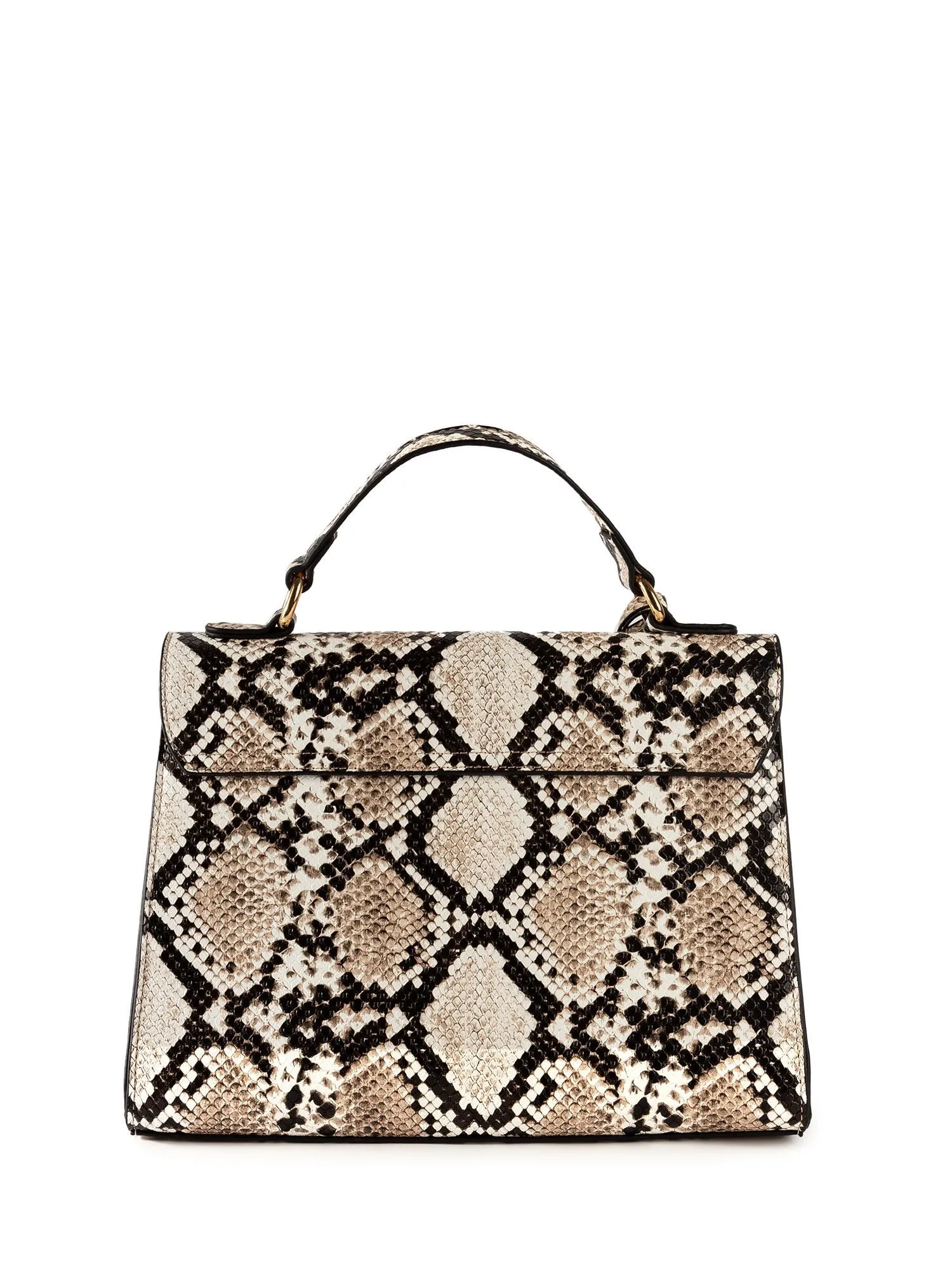 Snake Print Top-Handle Bag