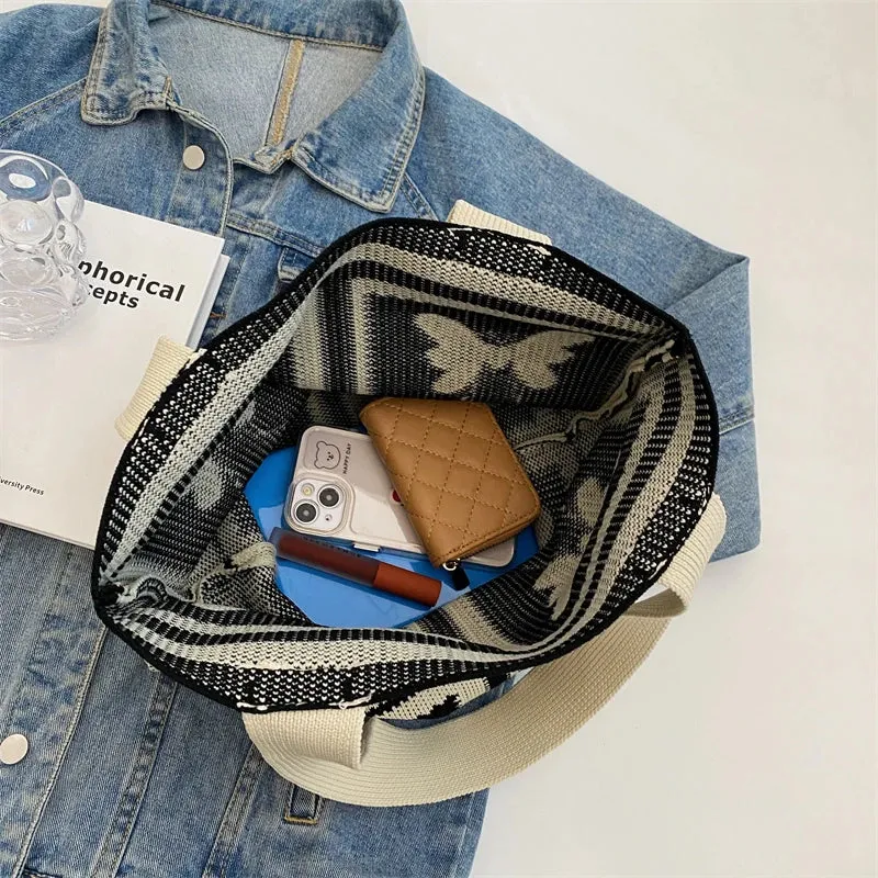 TAVIMART  -  Butterfly Shoulder Bags Bohemian Women Bag Fashion Casual Polyester Knitted Handbag Summmer Vacation Bag Large Shopper Tote