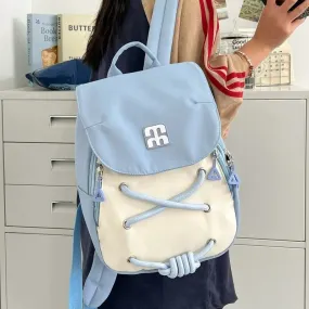 TAVIMART  -  Contrast Color Criss-cross  Small Girl Fashion Backpack Casual Schoolbag Handbag Student Leisure Travel Backpack