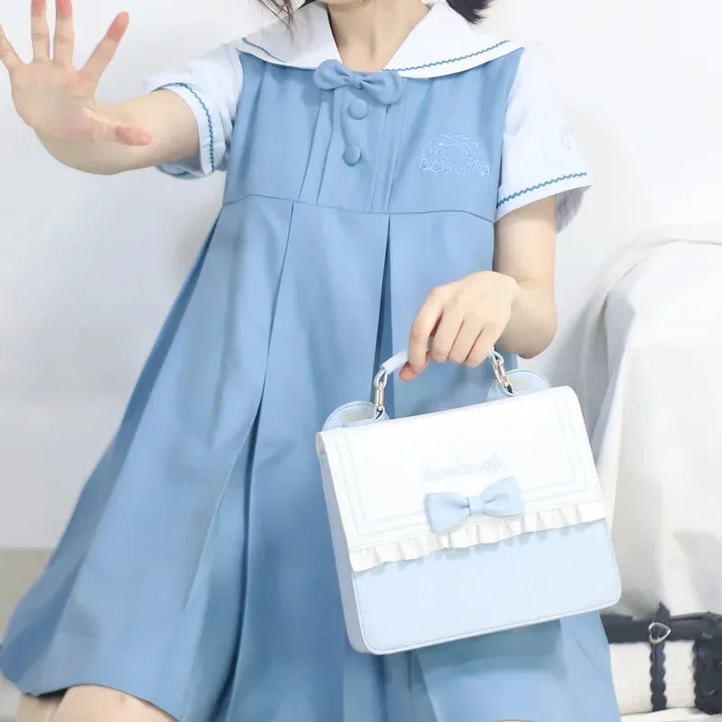 TAVIMART  -  Cute Lolita Bag Female Japanese Harajuku Bowknot Crossbody Shoulder Bag Kawaii Girls Backpack Handbags For Women 3 Purpose