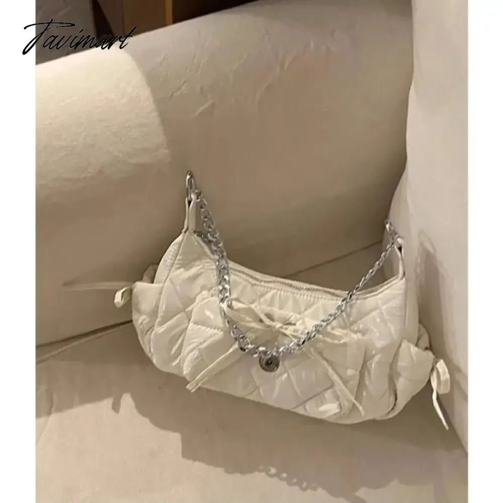 TAVIMART  -  Elegant Pink Shoulder Bag for Women Summer Fashion Leather Casual Cute Handbag Chains Hot Girls Daily Gentle Armpit Bag