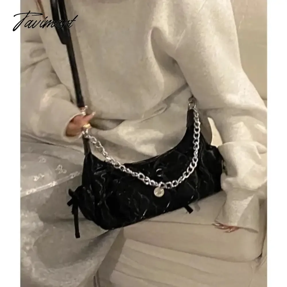TAVIMART  -  Elegant Pink Shoulder Bag for Women Summer Fashion Leather Casual Cute Handbag Chains Hot Girls Daily Gentle Armpit Bag