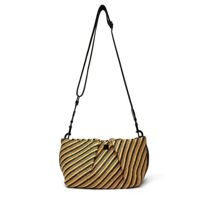 The Savannah Crossbody in Dune Raffia Stripe