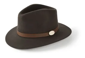 The Suffolk Fedora in Dark Brown (No Feather)