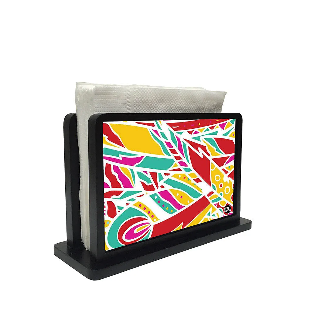 Tissue Holder Paper Napkin Stand - Feathers Pattern