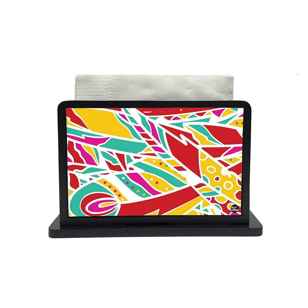 Tissue Holder Paper Napkin Stand - Feathers Pattern